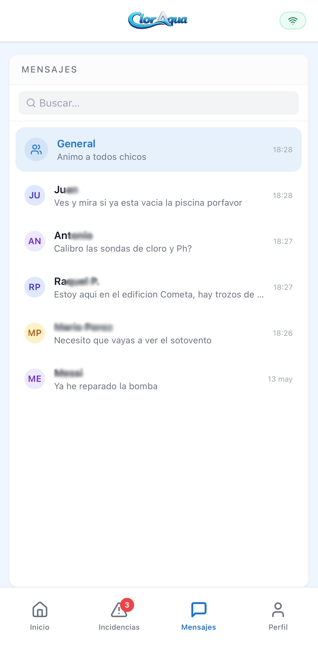 Chat en ClorAqua